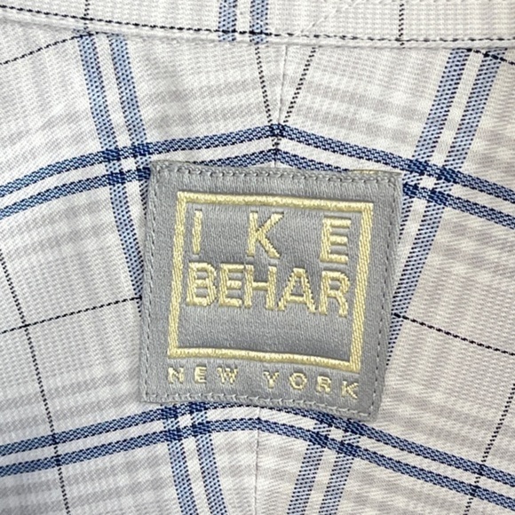 Ike Behar Men’s Plaid‎ Dress Shirt Neck Size 18 - Picture 2 of 4